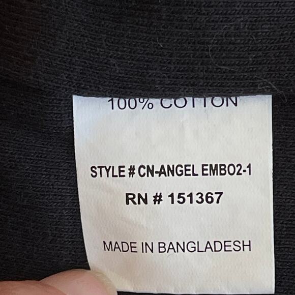 Urban Nation Crop Top Angel Short Sleeve Black White Small - Picture 6 of 6